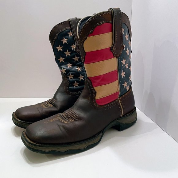Rebel by Durango Patriotic American Flag Pull On Leather Western Boots Size: 10M - Picture 11 of 11